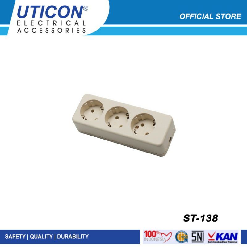UTICON STOP KONTAK ARDE 3 LUBANG UTICON TERMINAL COLOKAN STOP KONTAK 3LUBANG
