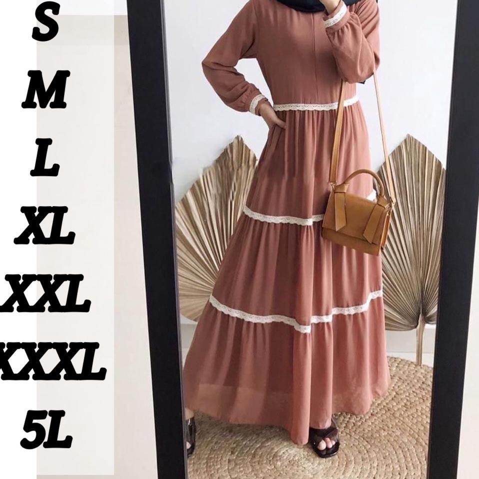 Sale ( S M L XL XXL XXXL 5L ) Anindya maxy | GAMIS SUSUN RENDA
