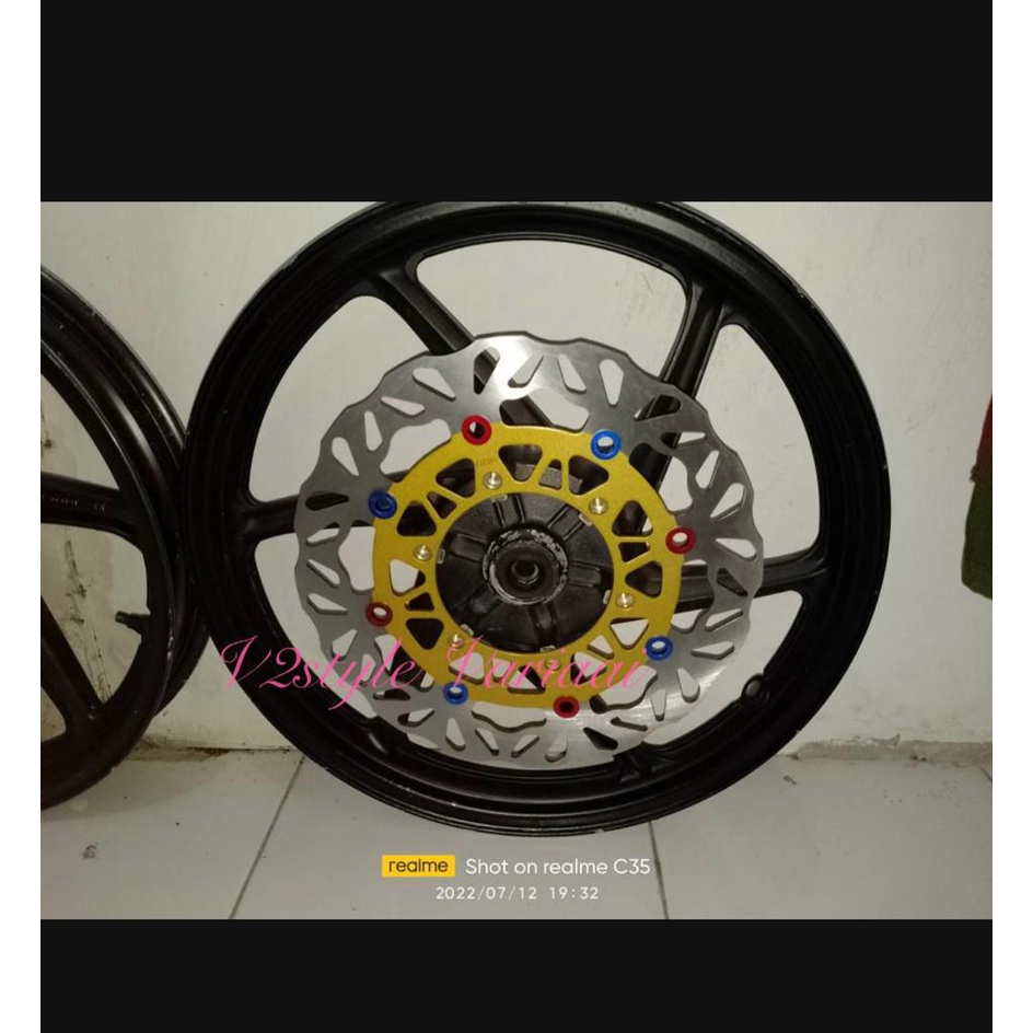 PIRINGAN CAKRAM LEBAR 300M + BREKET KALIPER CNC PNP Tiger OLD LAMA MEGA PRO VERZa MONO CB150R SUZUKI  PRIMUS CBR 150 150R CBU THAILAND NEW SMASH SHOGUN 110 125 DISK DEPAN TEBAL 3.5MM VIXION LAMA BARU NVA NVL LIGHTNING model Pro 1 PSM Gerigi RING FloatinG