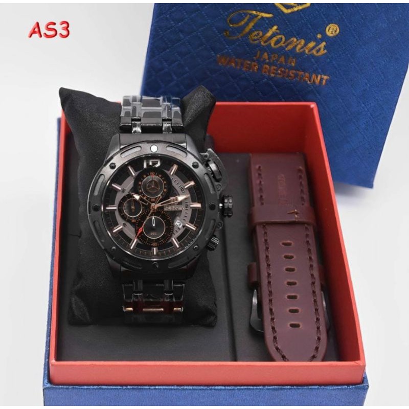 Big Sale Jam Tangan Tetonis Jam Tangan Kulit Fashion Original Chronograph