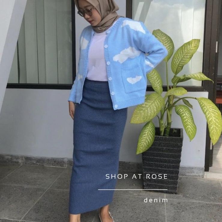 Paling Dicari.. [BISA COD] Rok Rajut Span Maxi / Rok Rajut Panjang / Rok Span Knit Tebal Premium / R