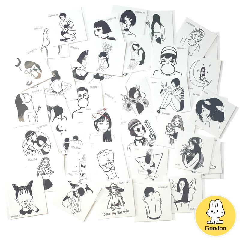 Tatto Temporary Stiker Tato Mini Kecil Murah Ukuran 6x6cm S -Doo