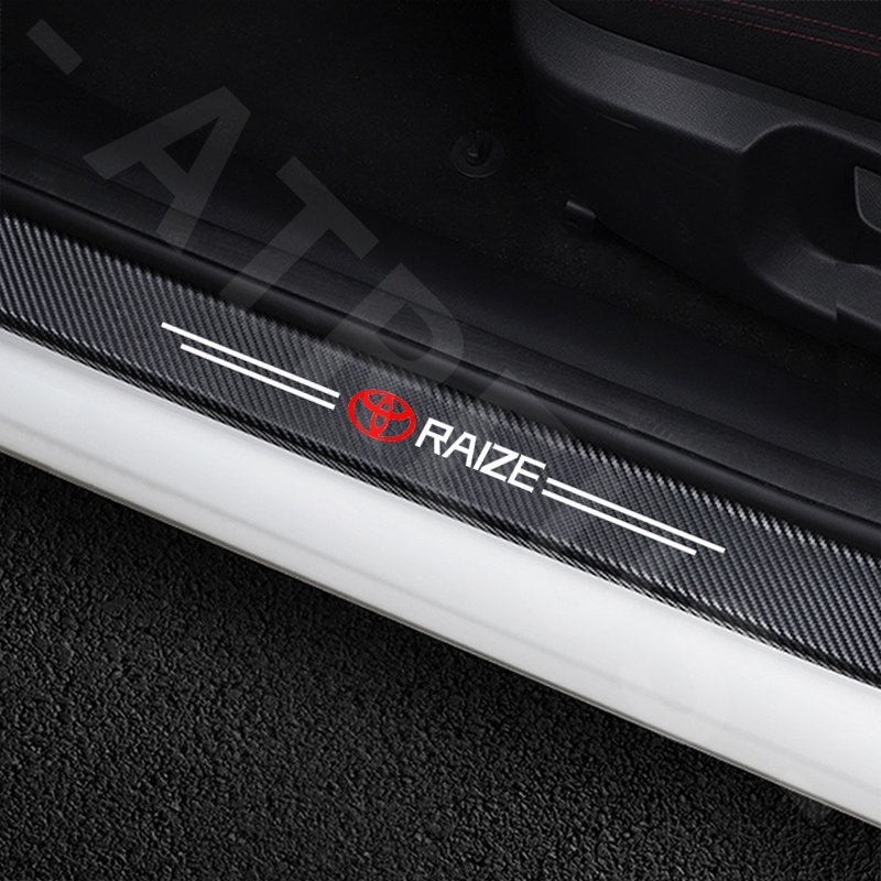 Toyota Raize Carbon Fiber Car Door Sticker Protector Auto Threshold Strips Sticker Anti Gores