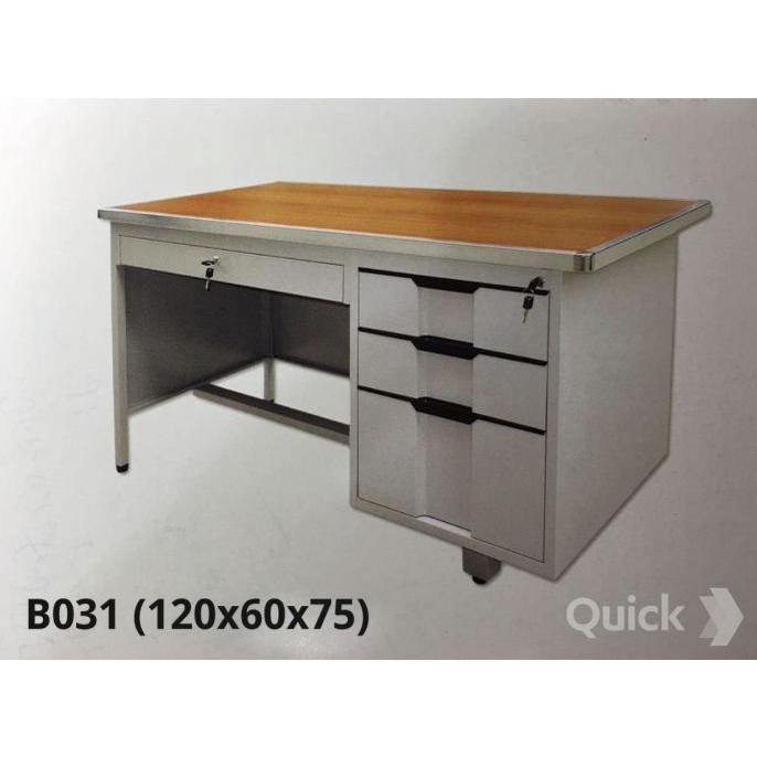 Meja Kantor Besi / Meja Kerja Besi 1/2 Biro Murah / Medan Sumut Emilshop0