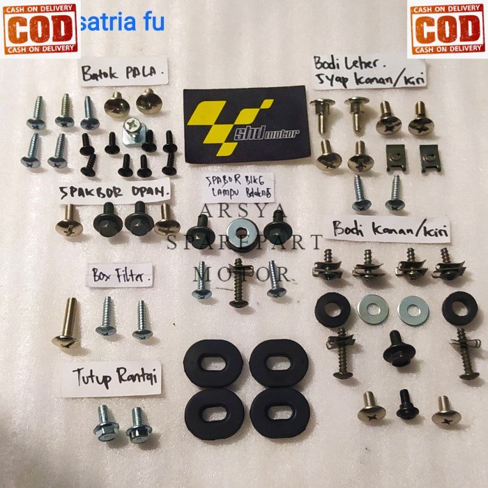baut full set bodi / body suzuki satria fu/baut lengkap bodi satria f