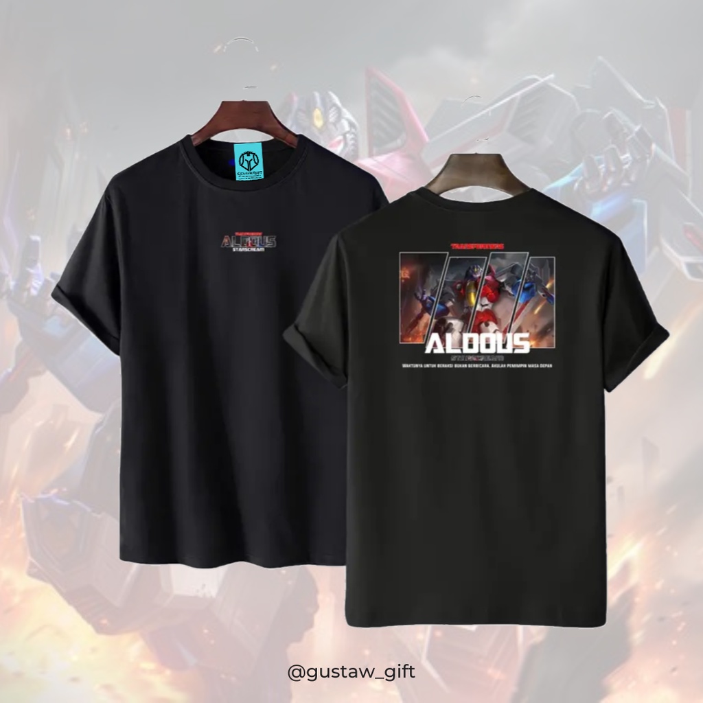 GG T-Shirt Aldous skin Starscream Mobile Legends Kaos Custom Katun Slim-fitting