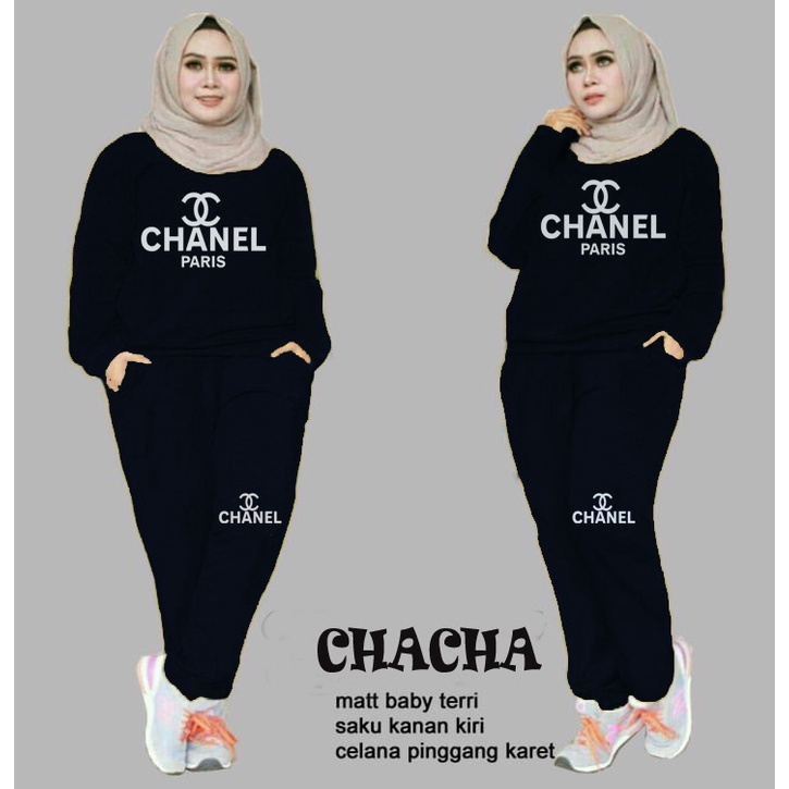 BOOM - Setelan Chacha L (6622), XXL (7022)/ Fashion Muslim/ Olahraga Wanita/ Training Muslim