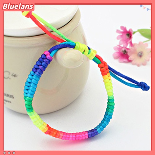 Gelang Anyaman Warna-Warni Pelangi Fluorescent Untuk Wanita