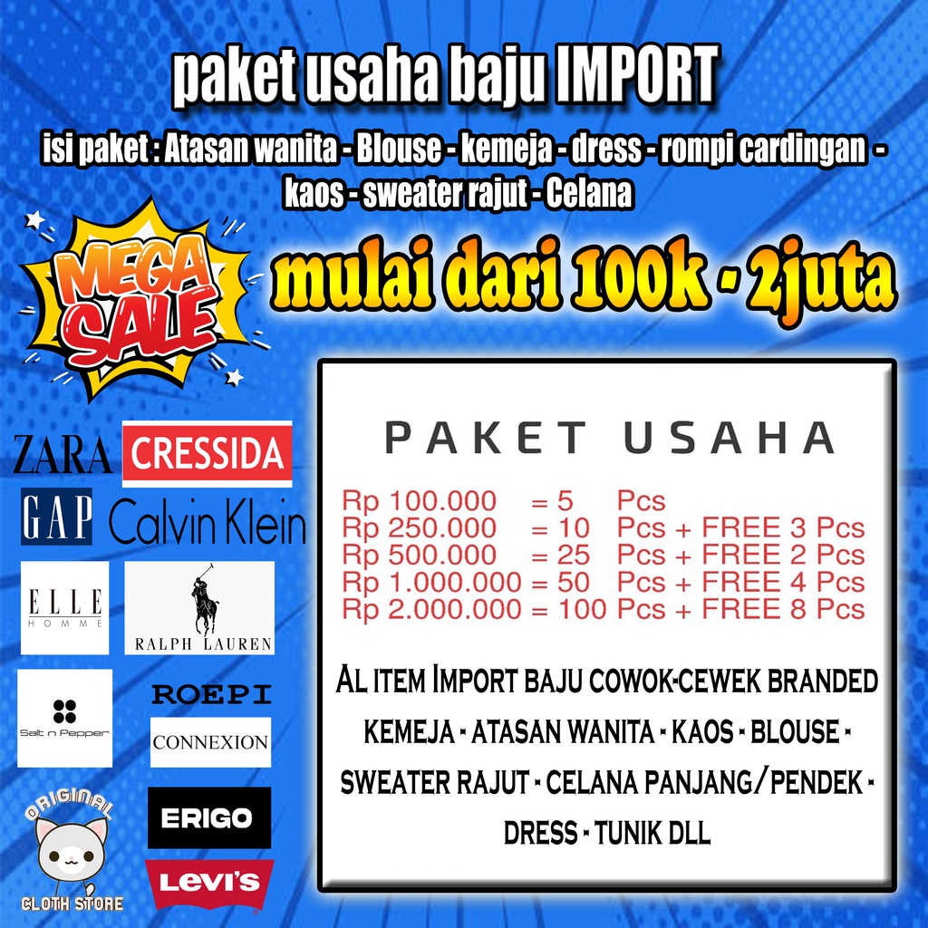 PROMO BORONGAN reject kaos / kemeja / Rok  serba 100.000 - 2 juta