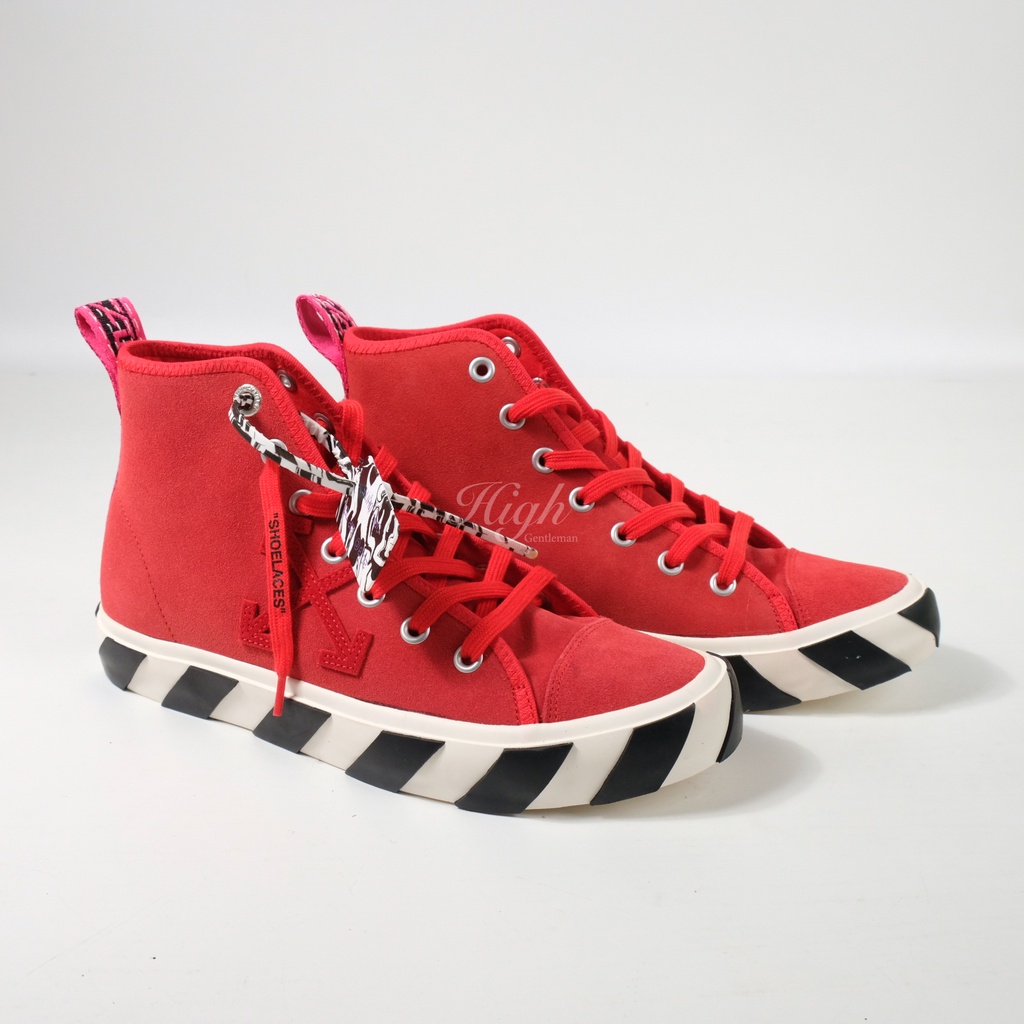 Off White FW20 Mid Top Vulcanized Sneakers - Red