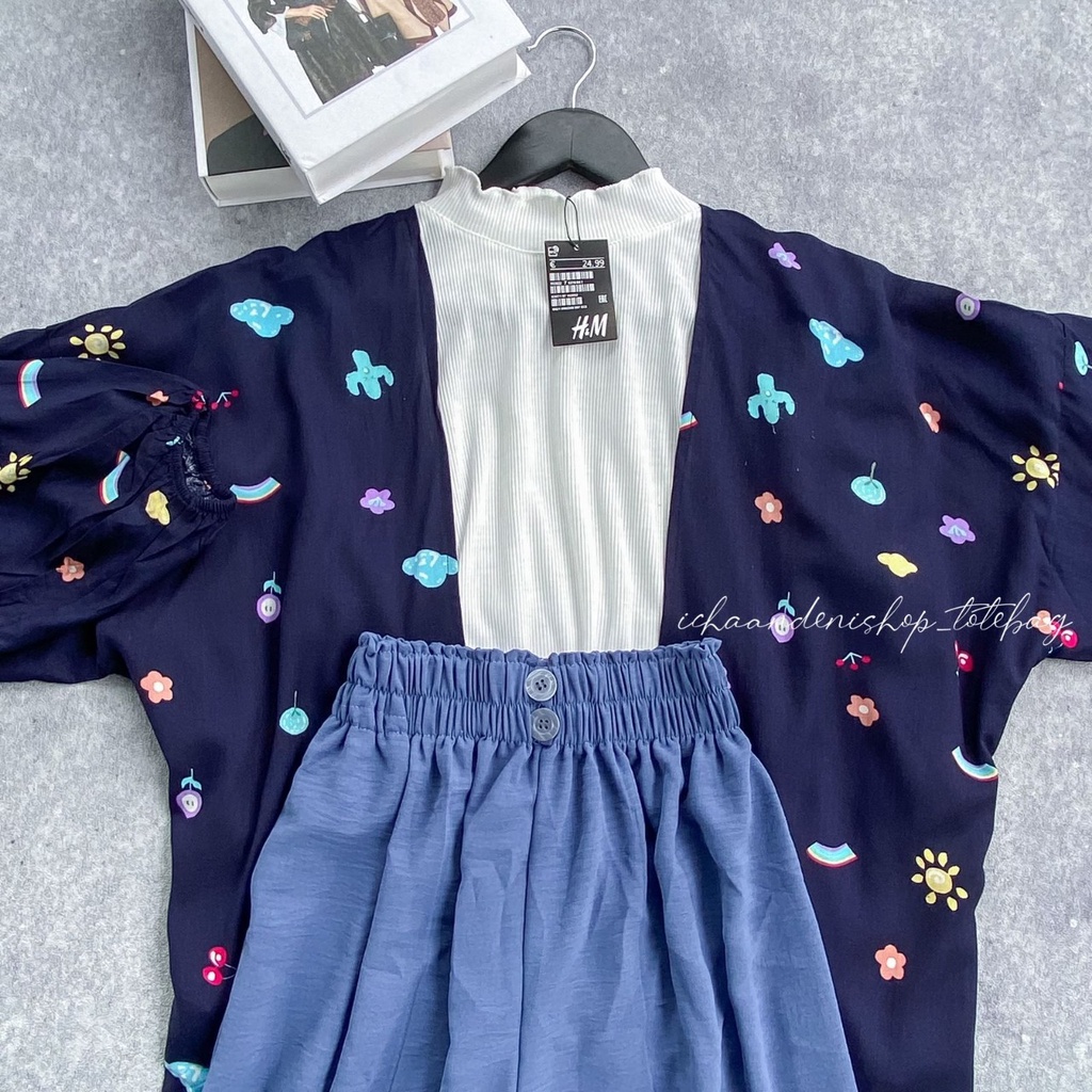 Set Kiyowo Outer + Kulot Lula Kancing 2 + Inner Kriwil