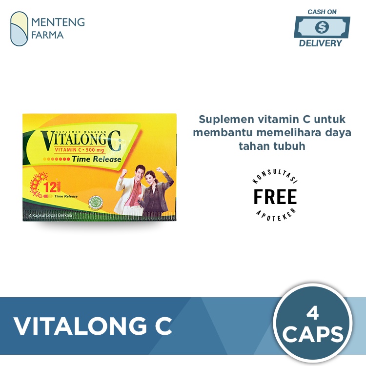 Vitalong C 4 Kapsul - Suplemen Vitamin C Daya Tahan Tubuh