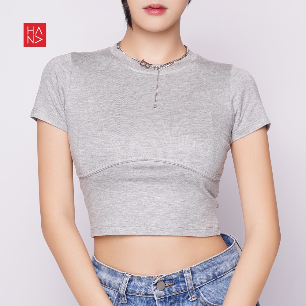 HanaFashion JKT - Brie T-shirt Kaos Wanita Round Neck - TS337