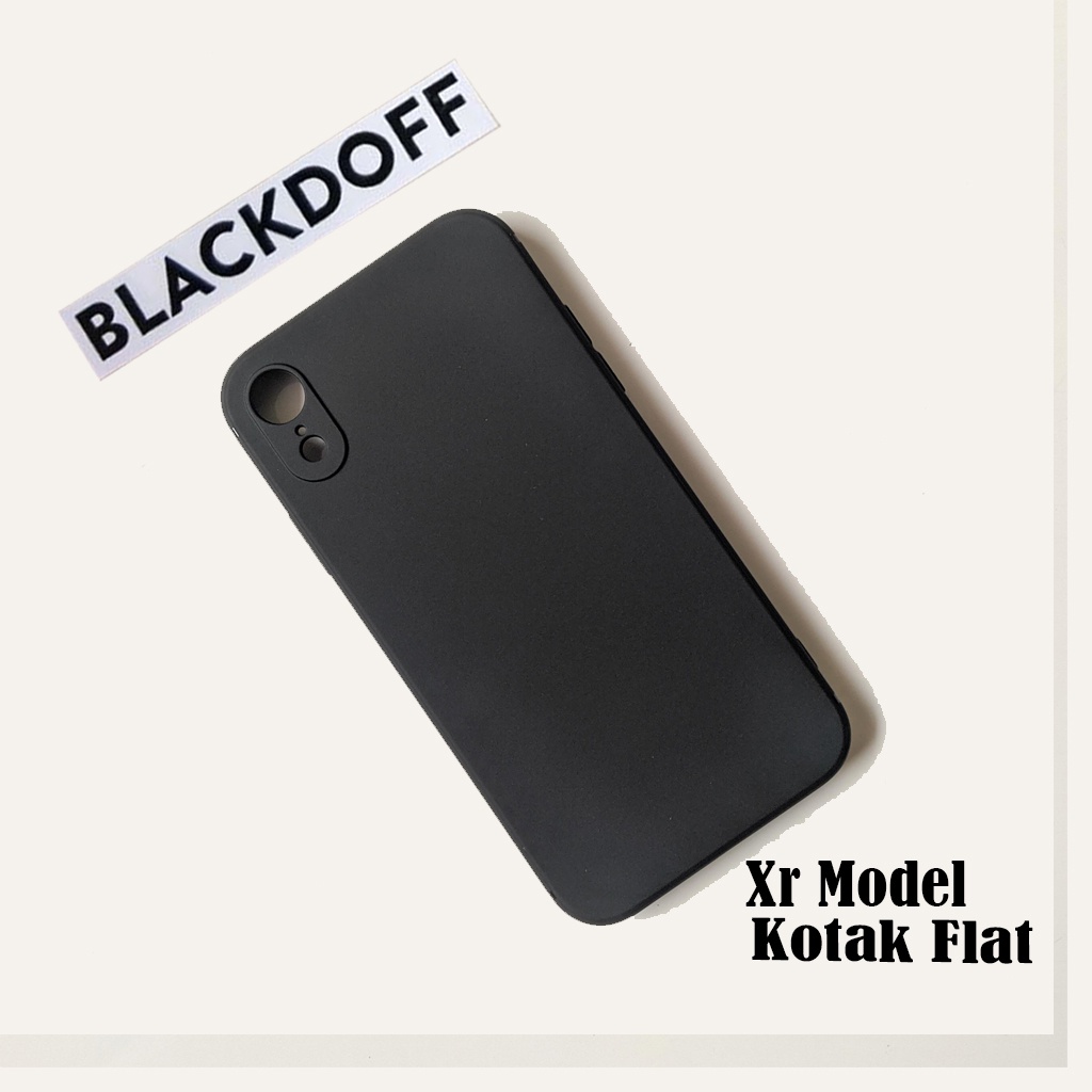 Case iPhone Xr Kotak Flat Model iPhone 12 / 13 Series SoftCase Premium Black Matte