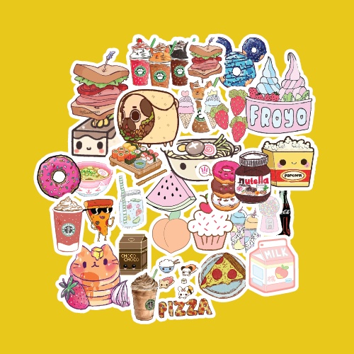 

Stiker Tumblr Kawaii Imut Sticker Tumblr Lucu Foodies 1 Set Murah