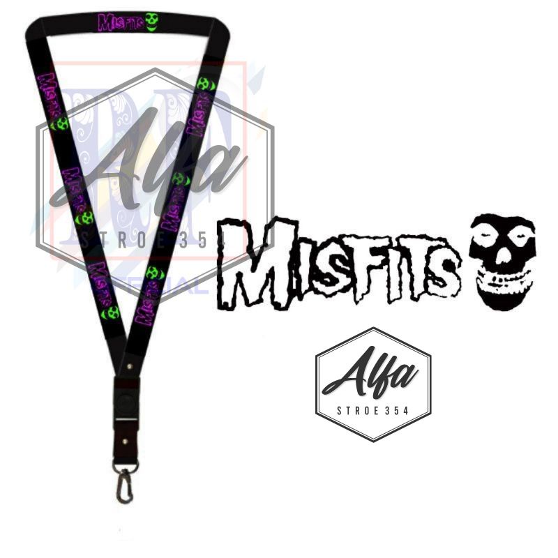 Gantungan kunci THE MISFITS Band Heavy Metal Music Horor punk Hardcore tali lanyard band gantungan l