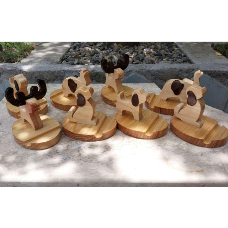 sandaran hp kayu sandaran hp hewan