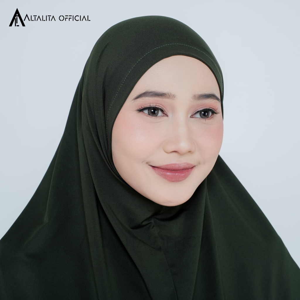 Altalita - Kerudung Bergo Zaida Malay Instan Non Pet Jersey Premium | Hijab Khimar Instan Polos Syari Menutup Dada Non Pet | Jilbab Malaysia Jumbo Instan Non Pad Terbaru Cocok untuk Sekolah Olahraga Volly Futsal Senam dan Sehari-hari