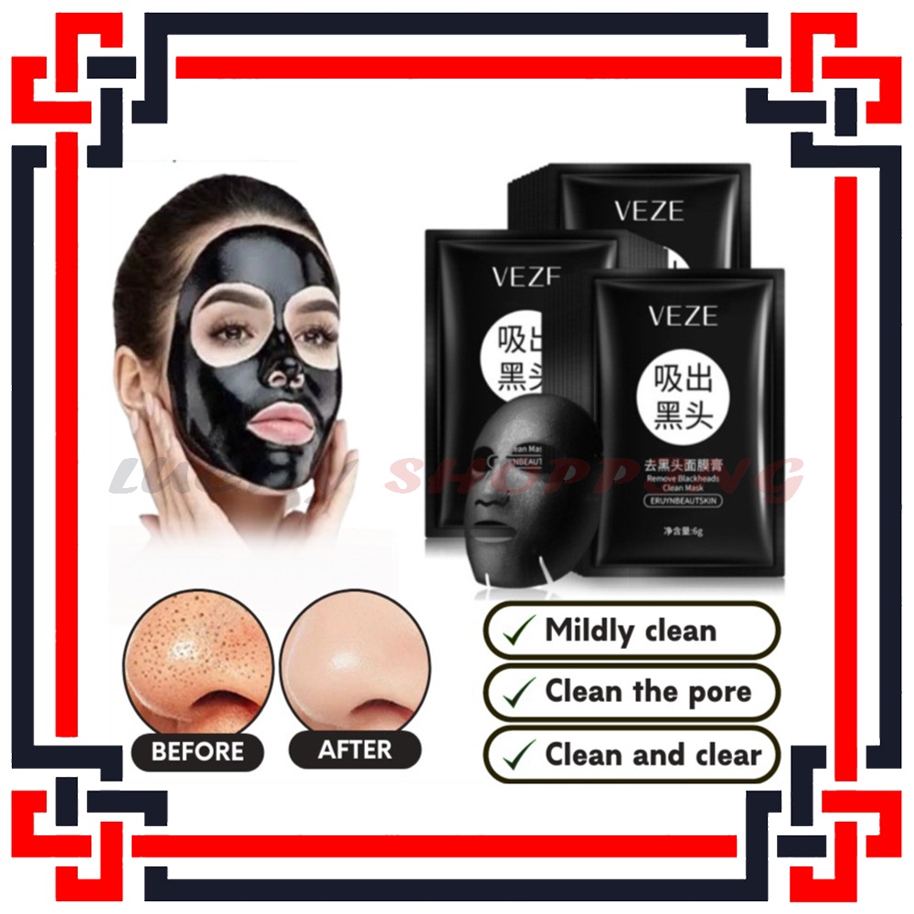 LS Masker Wajah Komedo Veze Peel Off Mask Charcoal Remove Blackhead