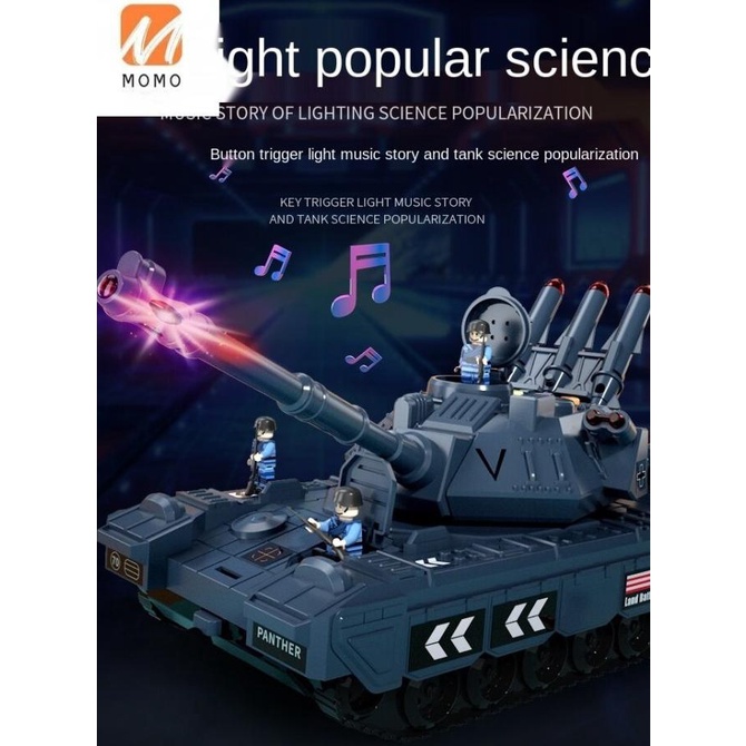 Mainan Anak Mobil Tank Besi Metal isi Tentara Musik dan Cerita