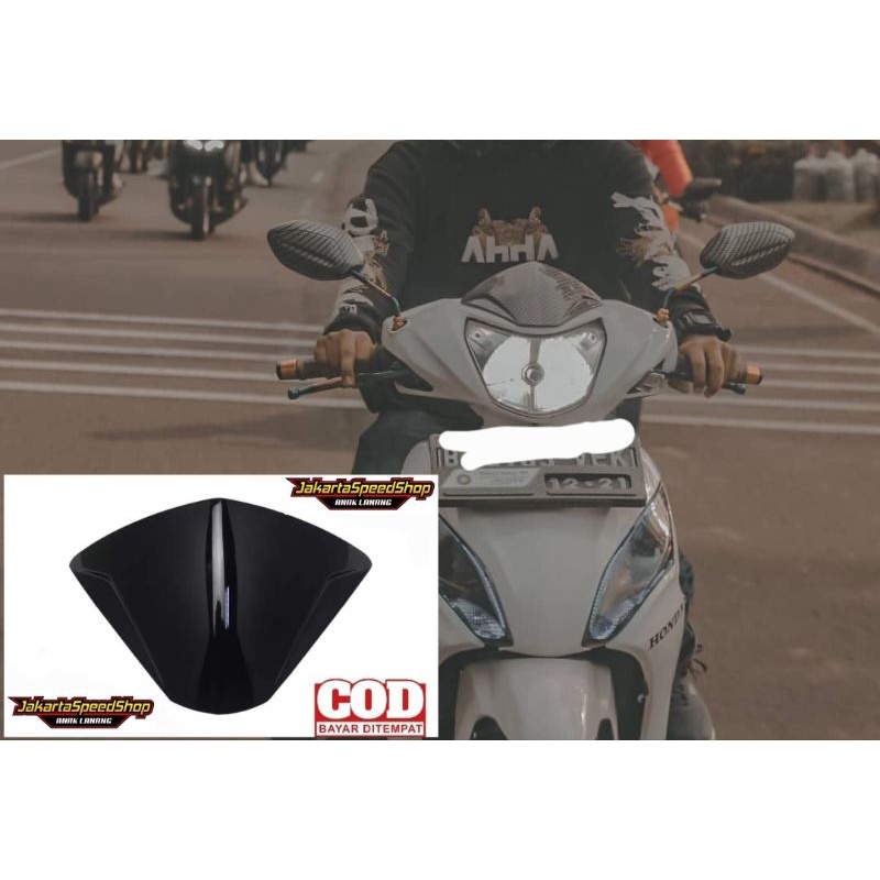 Visor variasi honda spacy visor spacy bahan tebal hitam kilap plus lem 3m double tape