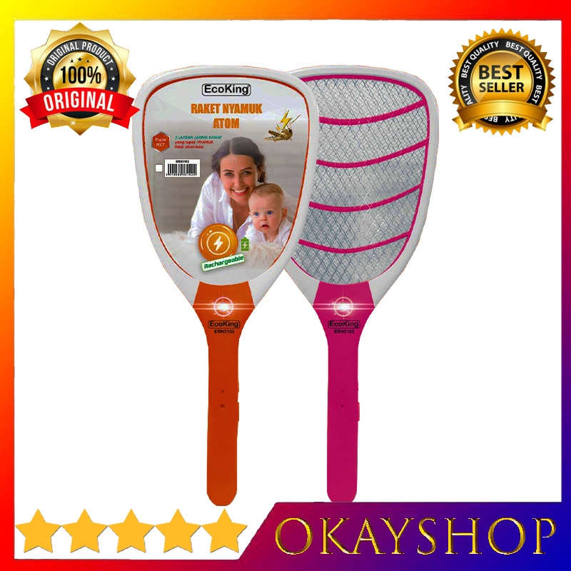 Okayshop Raket nyamuk tepokan nyamuk ERN3102 ECOKING