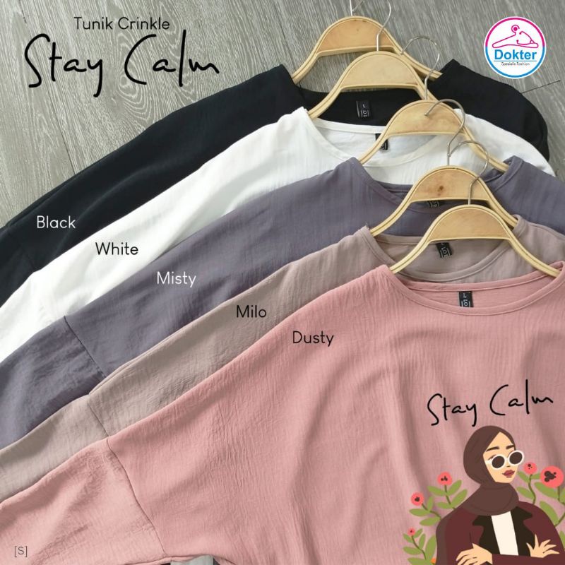Tunik Crinkle, Atasan Wanita, Tunik Wanita, Ld 130, Ld 140