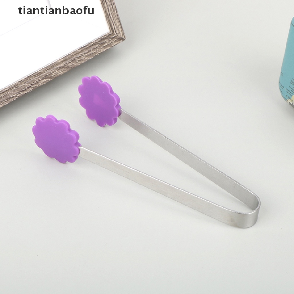 1 Pc Penjepit Makanan Bentuk Bunga Bahan Silikon Stainless Steel Non slip