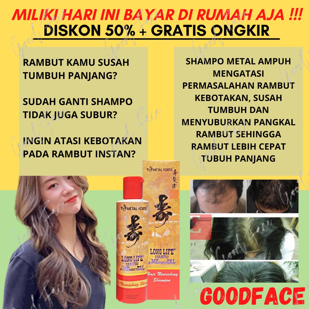 METAL SHAMPO LONG LIFE 200ML - SAMPO METAL PENUMBUH RAMBUT INSTAN