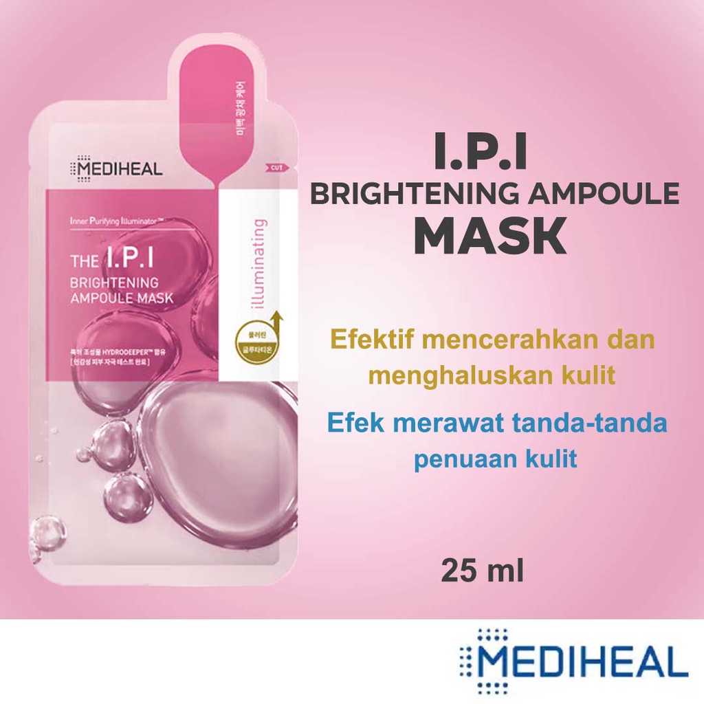 MEDIHEAL THE I.P.I BRIGHTENING AMPOULE MASK - MASKER WAJAH