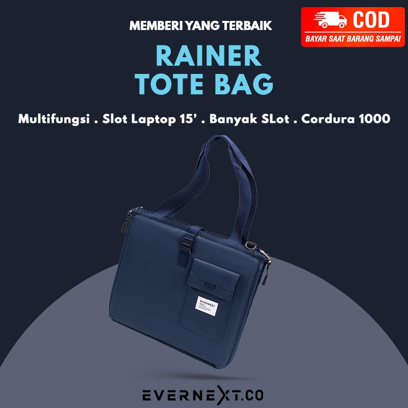 Tote Bag Tas Jinjing RAINER Laptop 15&quot; Pria Wanita Totebag Kerja Kuliah