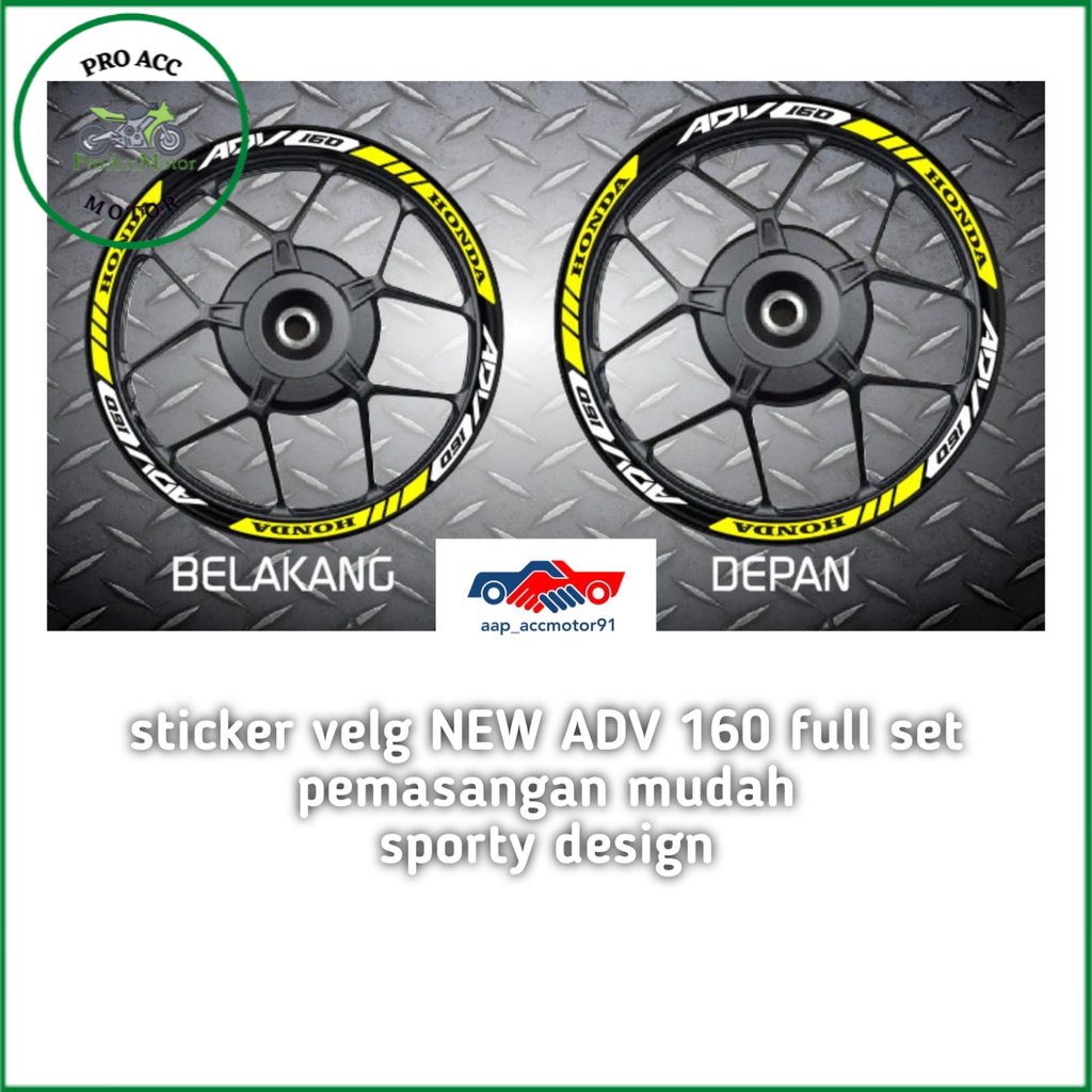 stiker pelek sticker velg NEW ADV 160 depan belakang (bisa cod)