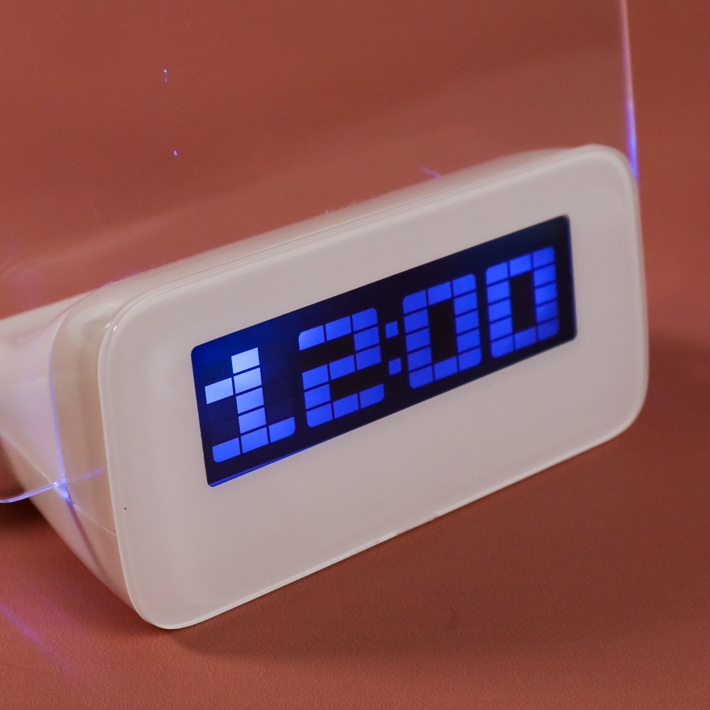 Jam LCD Display Alarm Clock with Memo Board Murah - White
