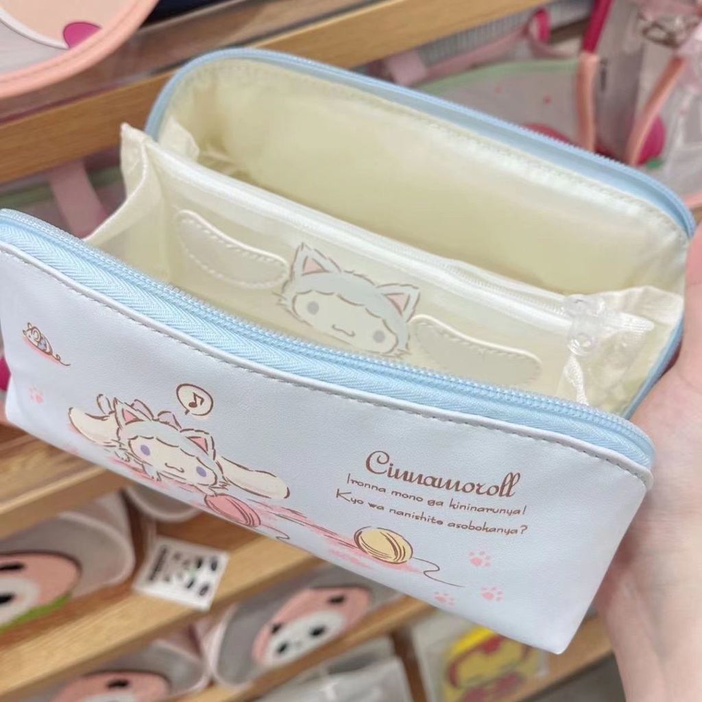 ◇Sera Sanrio Yugui anjing Melody lucu makeup tas tas penyimpanan tas pensil kartun lucu siswa