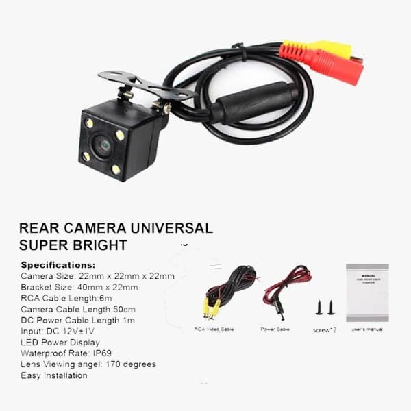 Video Tv Reverse Camera Kamera Mundur Super Bright Mobil