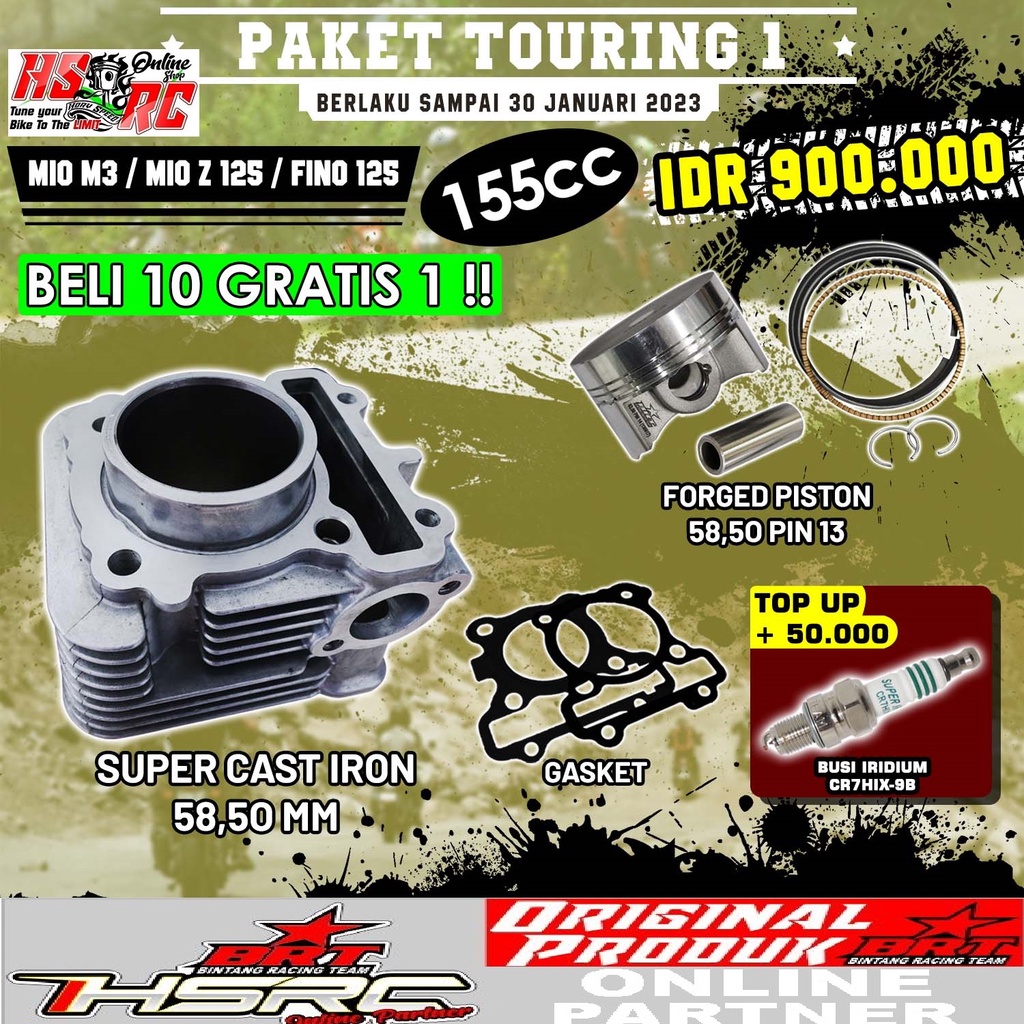 PAKET BORE UP Touring RACING BRT YAMAHA MIO M3 FINO 125 Fi Mio Z S Injeksi Harian Bore Up Matic 150c