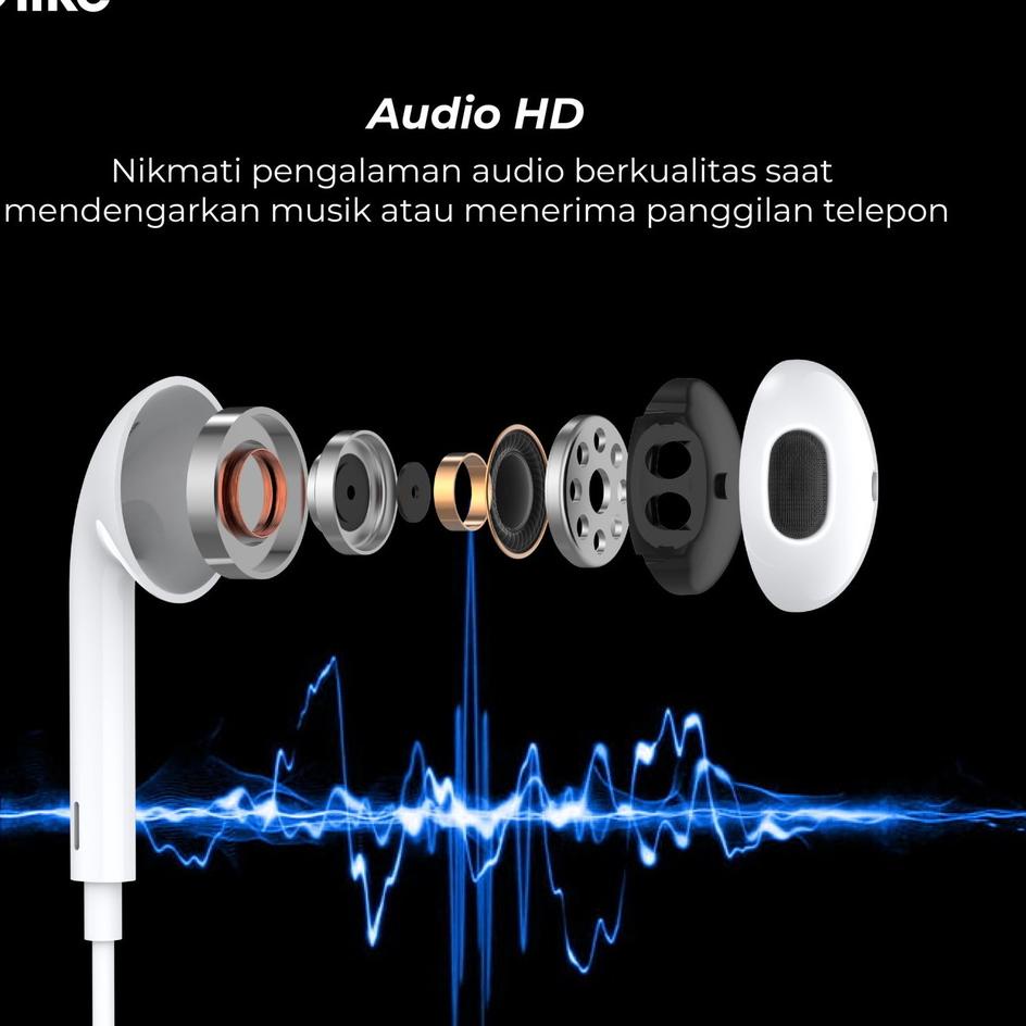 Terbaru Olike Wired Earphone Headset Half In Ear 14mm Diameter HD Audio Kabel 120cm Garansi Resmi 6 