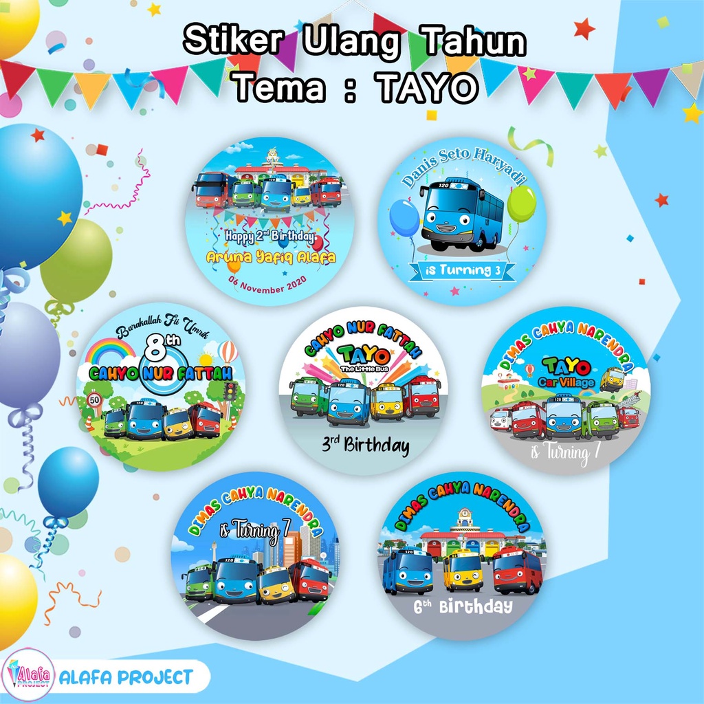 

AlafaProject Stiker Ulang Tahun Anak Tema Tayo / Stiker Label Ultah Birthday