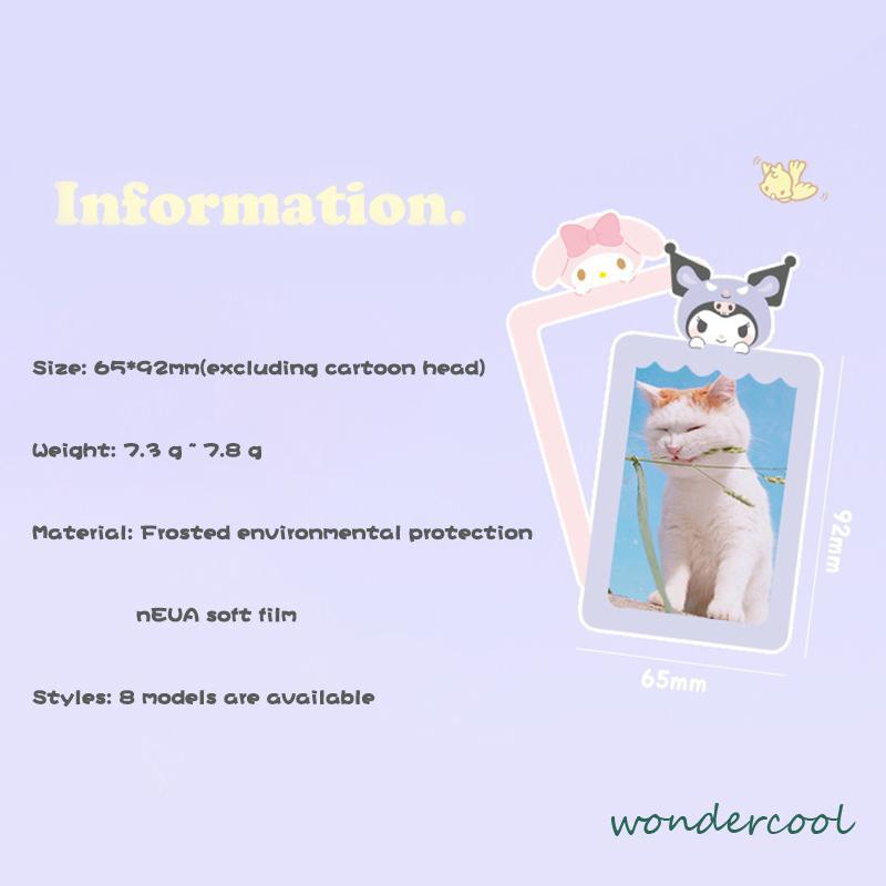 Sanrio Tali Lanyard Holder Kartu ID /Tempat kartu transparan/ Foto Motif Kartun /Kredit Dengan Tali Lanyard/Waterproof Office Supplies Card Holder Cover-Won