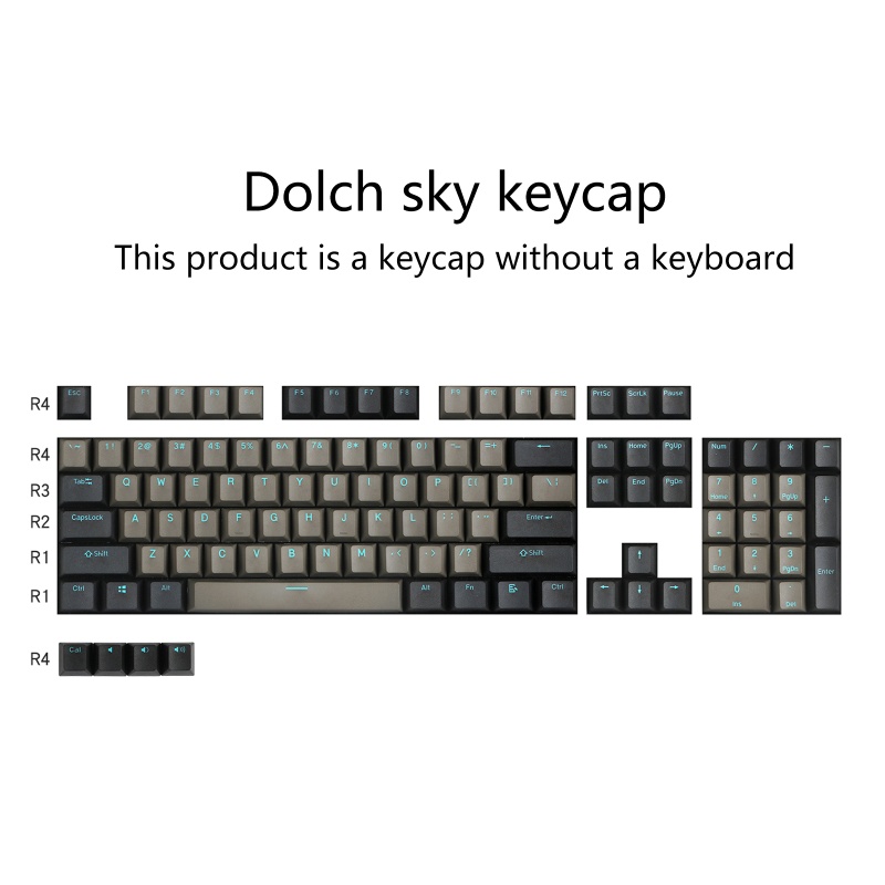 Btsg Dolch for Sky PBT Keycap Set Duawarna Injeksi Font Biru87 104 108 Hitam Abu Cherry Profil Keyboard Mekanik