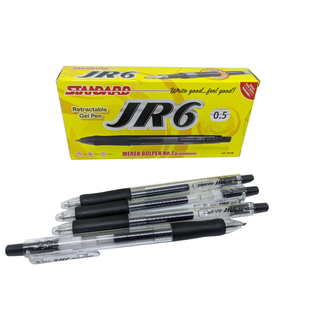 BOLPEN STANDARD BLACK JR6 ISI 12PCS / HITAM