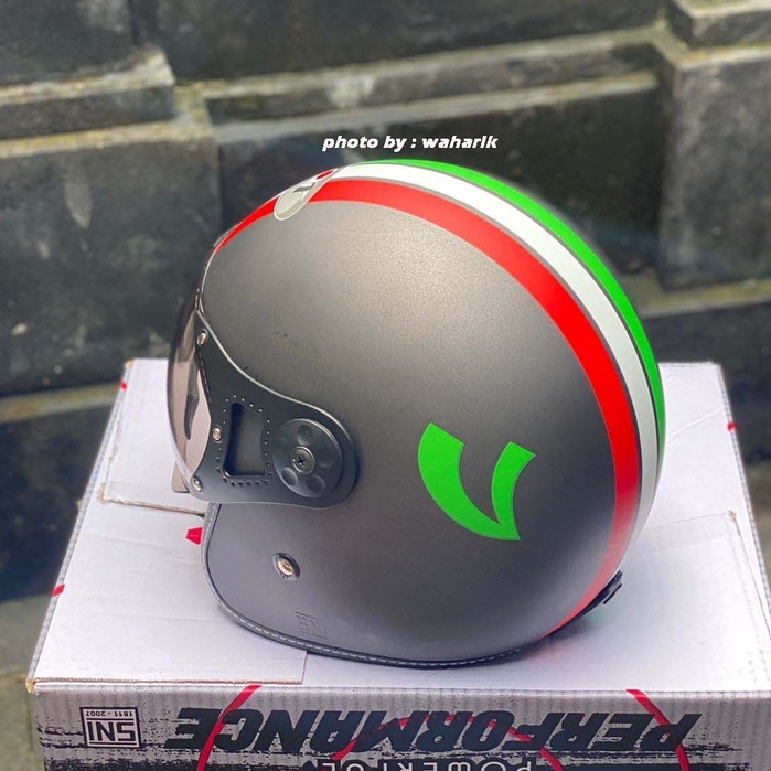 helm vespa classic italian + visor