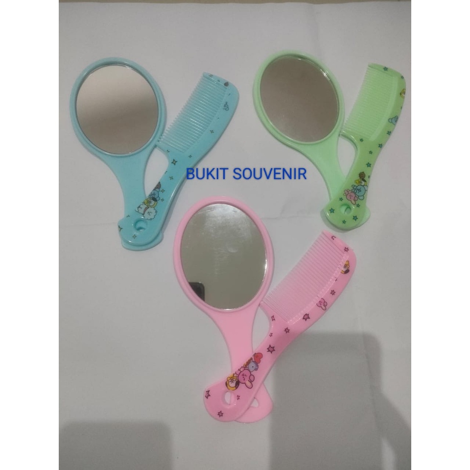 Jual Souvenir Kaca Cermin Set Sisir Kaca Cermin Gagang Kaca Traveling