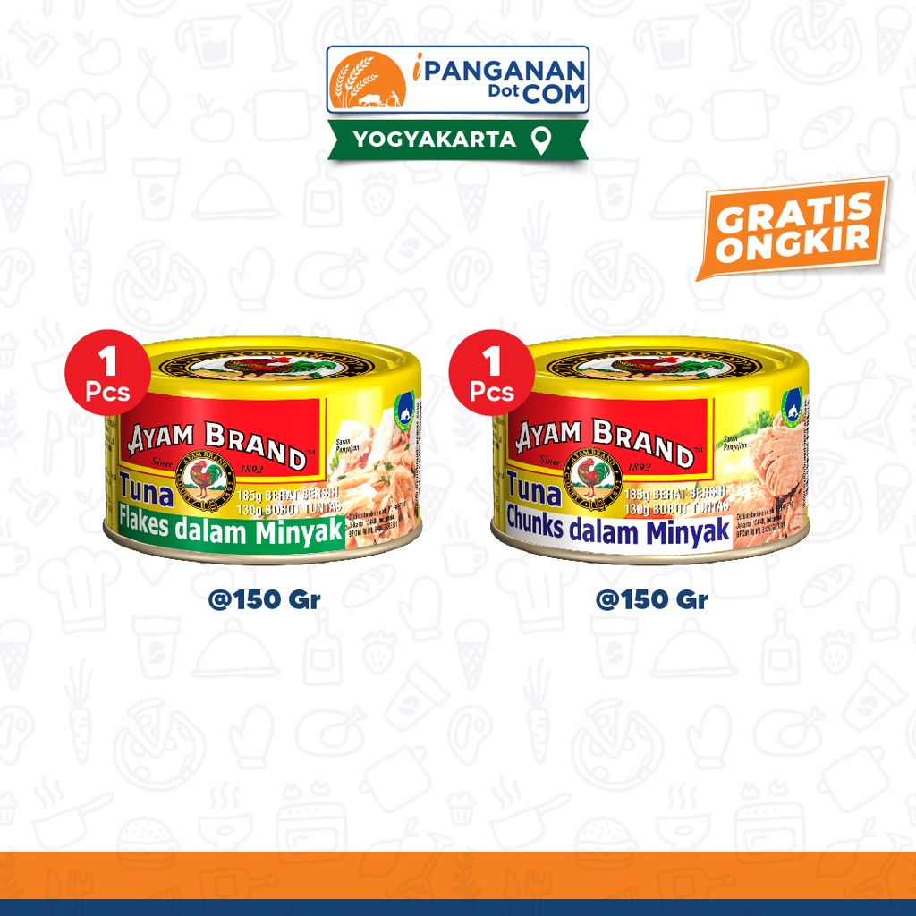 

Paket Ayam Brand 4 - Tuna Flakes In Oil 150 Gr dan Tuna Chunk In Oil 150 Gr [Gratis Ongkir] - YGK