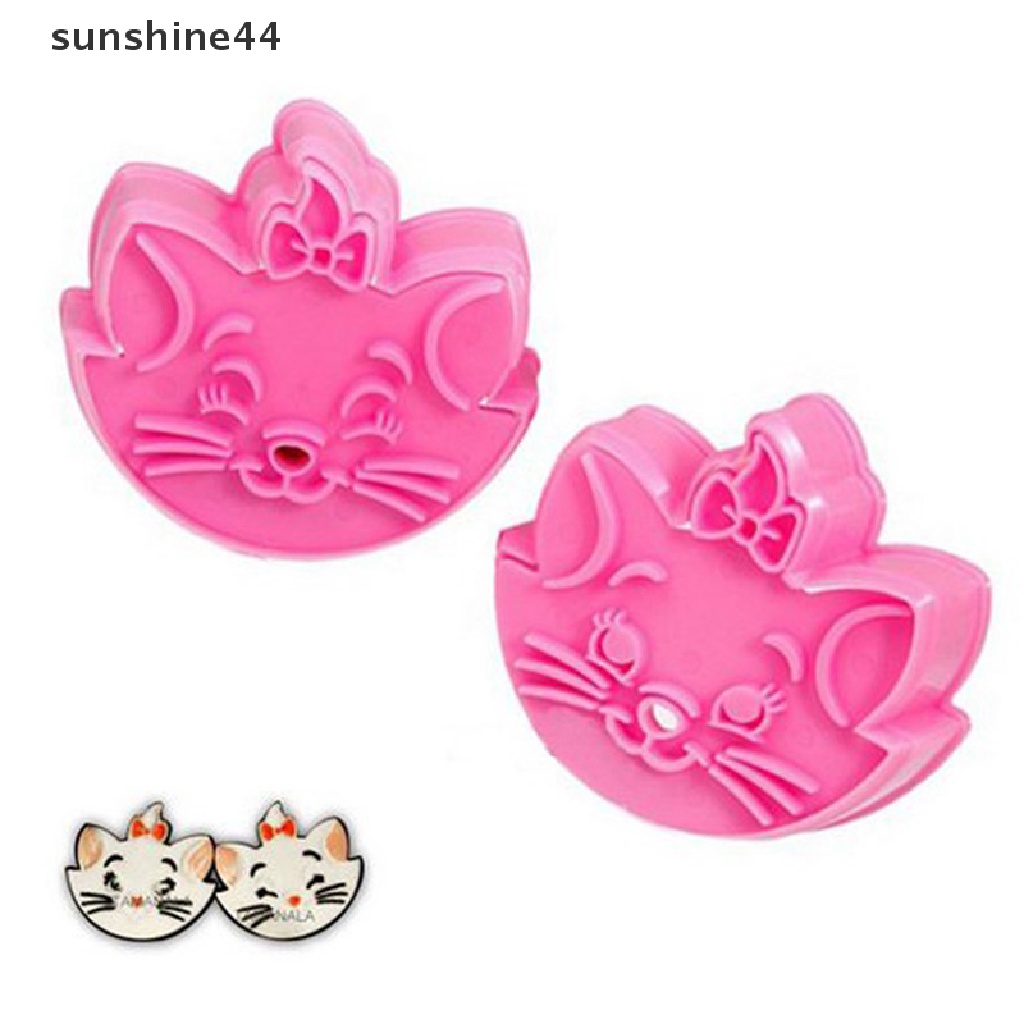 Sunshine Cetakan Pemotong Biskuit / Kue / Buah Bentuk Kucing Bahan Plastik