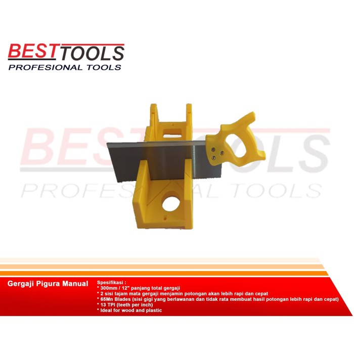 Gergaji Pigura Manual - Manual Miter Saw Box + GERGAJI 300 MM