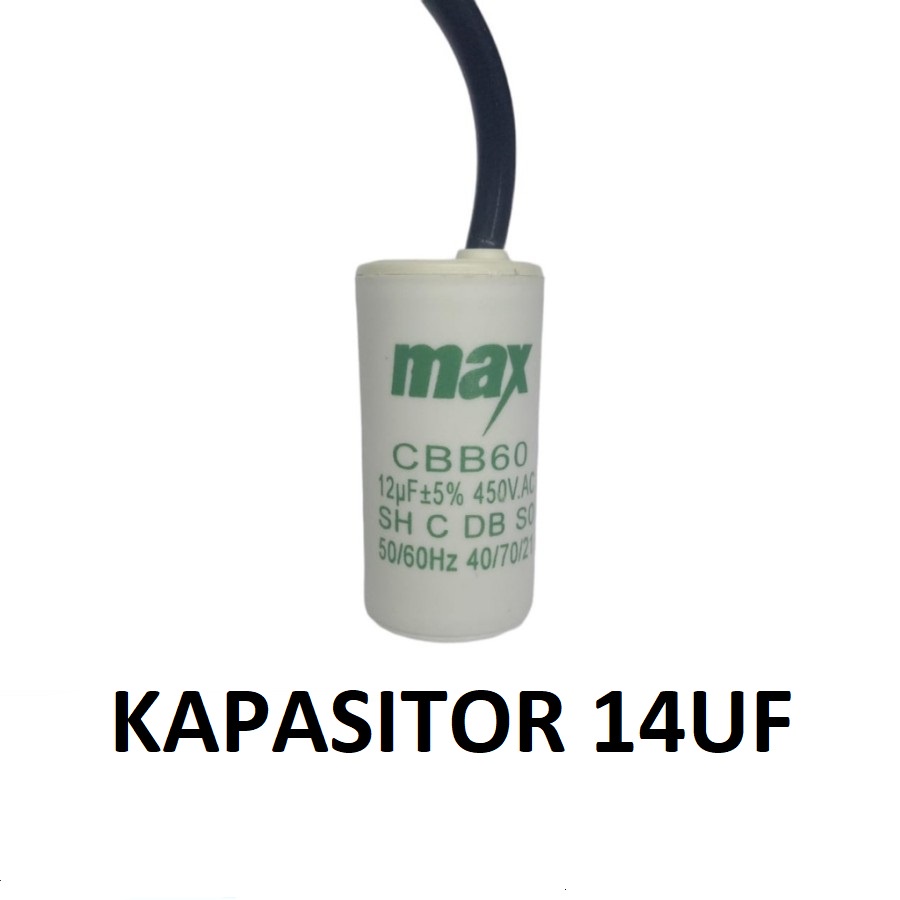 Kapasitor 14uf 450V Bulat Kabel / Capacitor Mesin Cuci Pompa Air Bulat