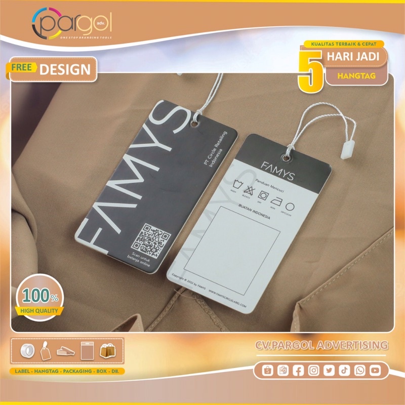 

[PREMIUM] label baju/hangtag AP260 & 310 GSM