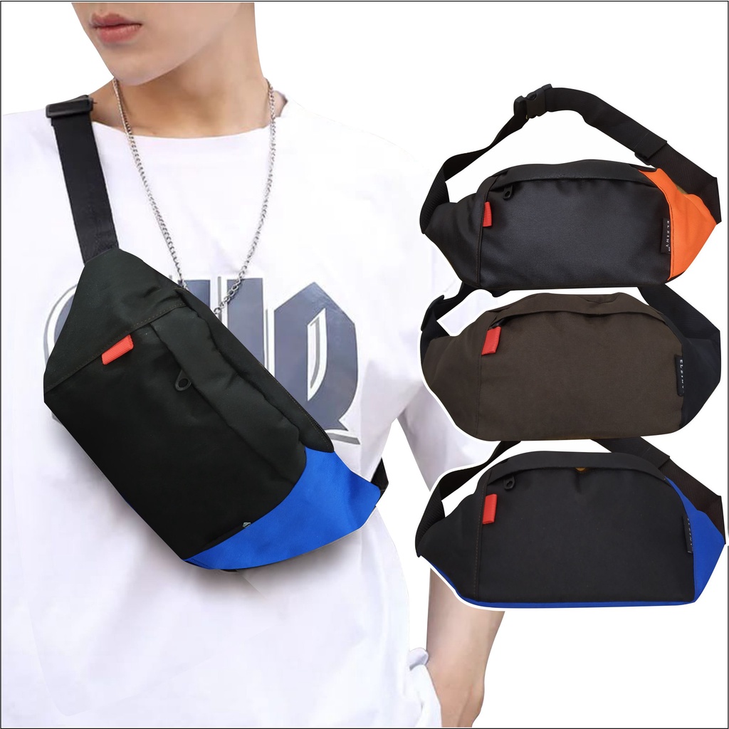 Tas Selempang Waistbag Pria Bisa Dipakai Untuk Tas Pinggang Model Kasual Kombinasi 2 Warna - PG 8817