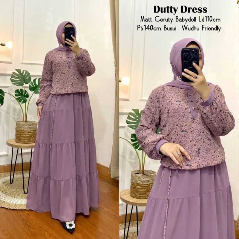 DUTTY DRESS / gamis serut bahan seruti bebidol